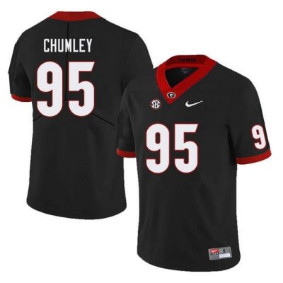 Men #95 Noah Chumley Georgia Bulldogs College Football Jerseys Sale-Black