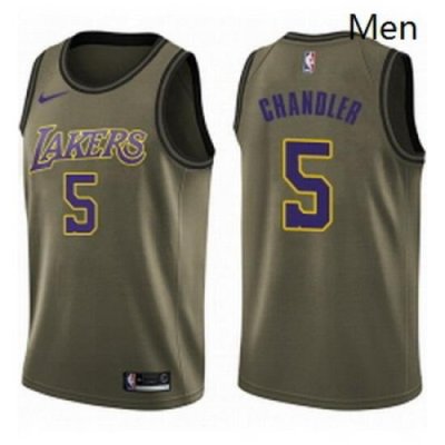 Mens Nike Los Angeles Lakers 5 Tyson Chandler Swingman Green Salute to Service NBA Jersey