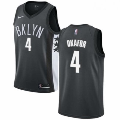 Womens Nike Brooklyn Nets 4 Jahlil Okafor Authentic Gray NBA Jersey Statement Edition