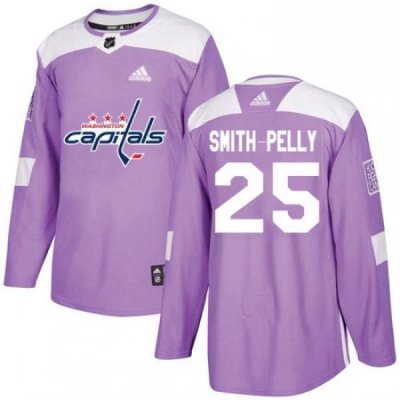 Youth Adidas Washington Capitals 25 Devante Smith Pelly Authentic Purple Fights Cancer Practice NHL Jersey