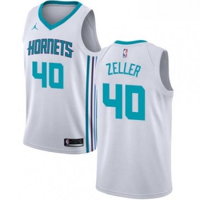 Womens Nike Jordan Charlotte Hornets 40 Cody Zeller Authentic White NBA Jersey Association Edition