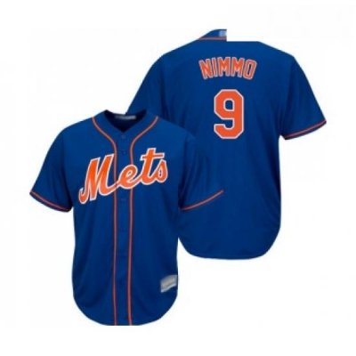 Mens NeW York Mets 9 Brandon Nimmo Replica Royal Blue Alternate Home Cool Base Baseball Jersey