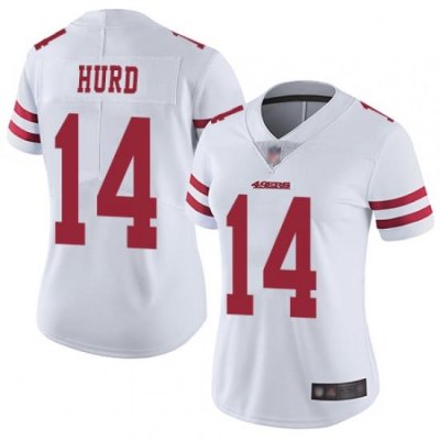 Women 49ers 14 Jalen Hurd White Stitched Football Vapor Untouchable Limited Jersey