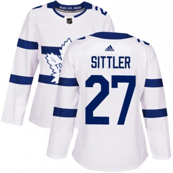 Womens Adidas Toronto Maple Leafs 27 Darryl Sittler Authentic White 2018 Stadium Series NHL Jersey