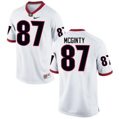 Men Georgia Bulldogs #87 Miles McGinty College Football Jerseys-White