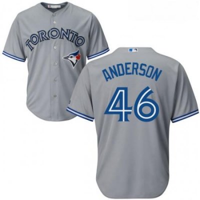 Youth Majestic Toronto Blue Jays 46 Brett Anderson Authentic Grey Road MLB Jersey