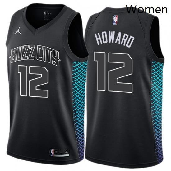 Womens Nike Jordan Charlotte Hornets 12 Dwight Howard Swingman Black NBA Jersey City Edition