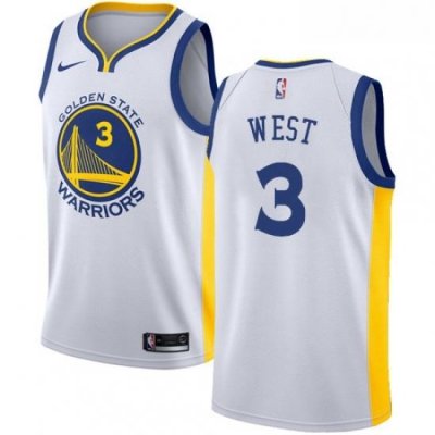 Youth Nike Golden State Warriors 3 David West Swingman White Home NBA Jersey Association Edition