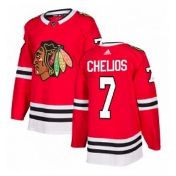 Youth Adidas Chicago Blackhawks 7 Chris Chelios Authentic Red Home NHL Jersey