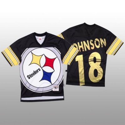 NFL Pittsburgh Steelers 18 Diontae Johnson Black Men Mitchell  26 Nell Big Face Fashion Limited NFL Jersey