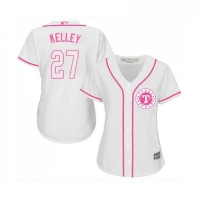 Womens Texas Rangers 27 Shawn Kelley Replica White Fashion Cool Base Baseball Jersey