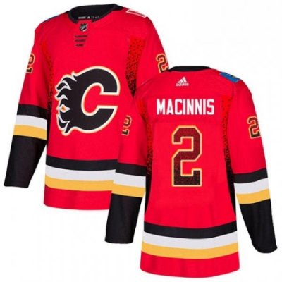 Mens Adidas Calgary Flames 2 Al MacInnis Authentic Red Drift Fashion NHL Jersey