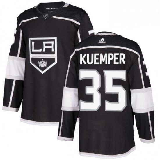 Mens Adidas Los Angeles Kings 35 Darcy Kuemper Premier Black Home NHL Jersey