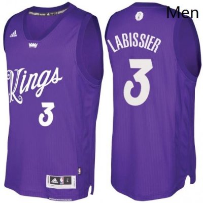 Mens Sacramento Kings 3 Skal Labissiere Purple 2016 2017 Christmas Day NBA Swingman Jersey