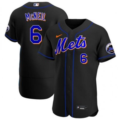 Mens Nike NeW York Mets 6 Jeff McNeil Black Alternate Stitched Baseball Jersey