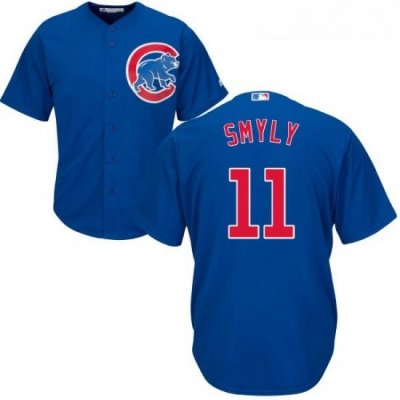 Youth Majestic Chicago Cubs 11 Drew Smyly Authentic Royal Blue Alternate Cool Base MLB Jersey