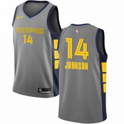 Mens Nike Memphis Grizzlies 14 Brice Johnson Swingman Gray NBA Jersey City Edition