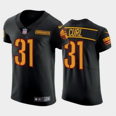 Men Washington Commanders 31 Kamren Curl Black Elite Stitched jersey