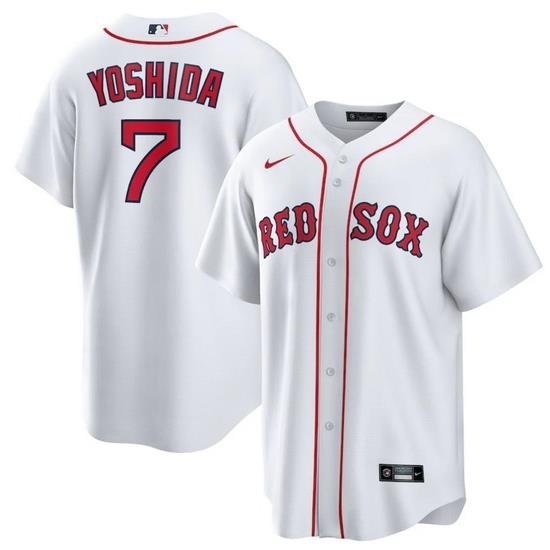 Men Boston Red Sox 7 Masataka Yoshida White Cool Base Stitched Jersey