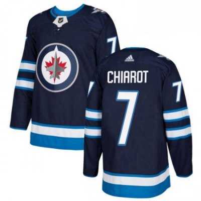 Youth Adidas Winnipeg Jets 7 Ben Chiarot Authentic Navy Blue Home NHL Jersey