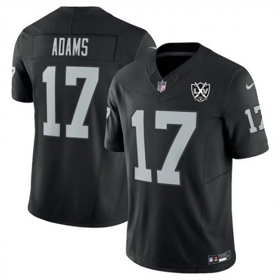 Men Las Vegas Raiders 17 Davante Adams Black 2024 F U S E 65th Anniversary Patch Vapor Stitched Football Jersey