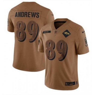 Men Baltimore Ravens 89 Mark Andrews 2023 Brown Salute To Service Limited Stitched Football Jersey