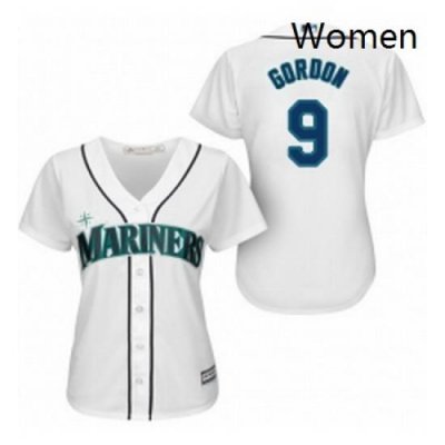 Womens Majestic Seattle Mariners 9 Dee Gordon Replica White Home Cool Base MLB Jersey