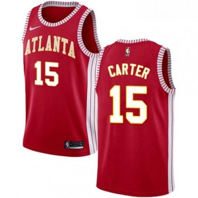 Womens Nike Atlanta Hawks 15 Vince Carter Swingman Red NBA Jersey Statement Edition