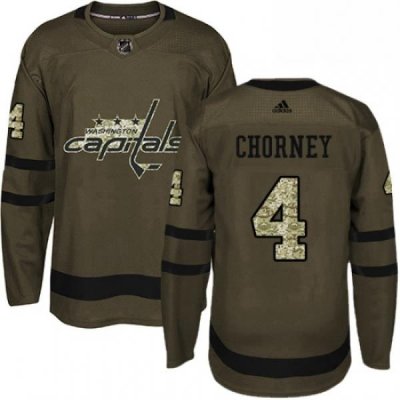 Youth Adidas Washington Capitals 4 Taylor Chorney Authentic Green Salute to Service NHL Jersey