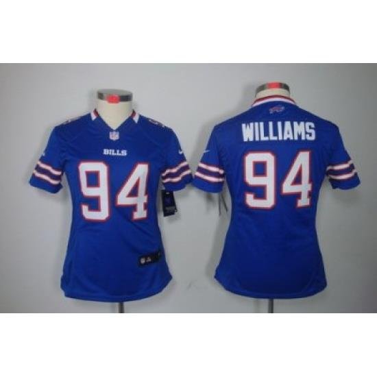 Women Nike Buffalo Bills #94 Williams Blue Color Limited Jerseys