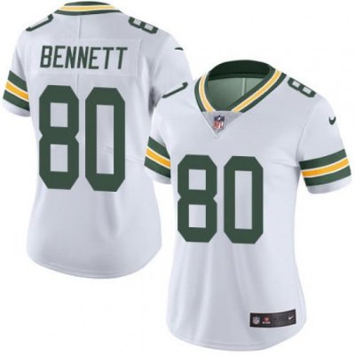 Nike Packers #80 Martellus Bennett White Womens Stitched NFL Vapor Untouchable Limited Jersey