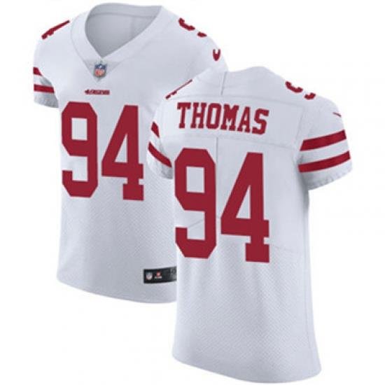 Nike 49ers #94 Solomon Thomas White Mens Stitched NFL Vapor Untouchable Elite Jersey