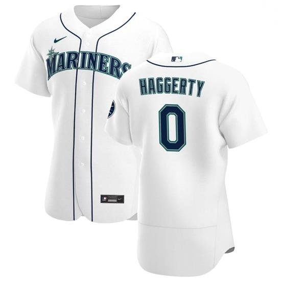 Seattle Mariners 0 Sam Haggerty Men Nike White Home 2020 Authentic Player MLB Jersey