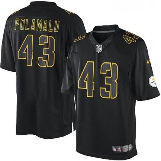 Youth Nike Pittsburgh Steelers 43 Troy Polamalu Limited Black Impact NFL Jersey