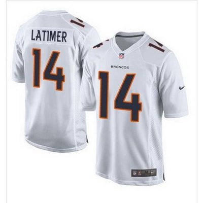 Nike Broncos #14 Cody Latimer White Mens Stitched NFL Game Event Jersey