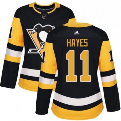 Womens Adidas Pittsburgh Penguins 11 Jimmy Hayes Authentic Black Home NHL Jersey