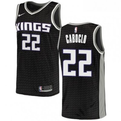 Youth Nike Sacramento Kings 22 Bruno Caboclo Authentic Black NBA Jersey Statement Edition