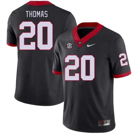 Men #20 JaCorey Thomas Georgia Bulldogs College Football Jerseys Stitched-Black