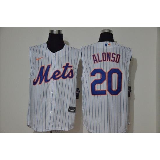 Mets 20 Pete Alonso White Nike Cool Base Sleeveless Jersey