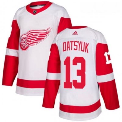 Womens Adidas Detroit Red Wings 13 Pavel Datsyuk Authentic White Away NHL Jersey