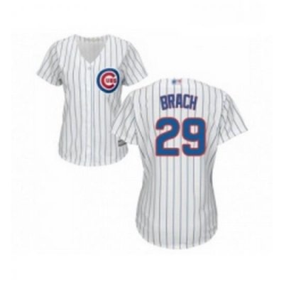 Womens Chicago Cubs 29 Brad Brach Authentic White Home Cool Base Baseball Jersey