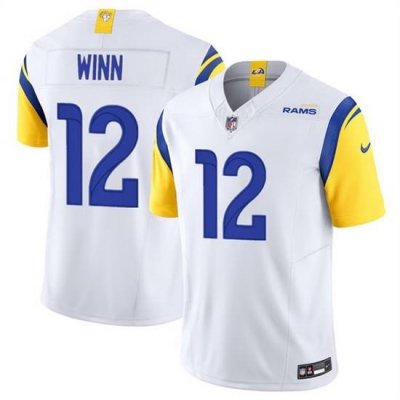 Men Los Angeles Rams 12 Dresser Winn White 2023 F U S E  Vapor Untouchable Stitched Football Jersey