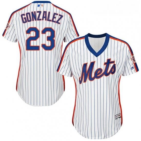 Womens Majestic New York Mets 23 Adrian Gonzalez Authentic White Alternate Cool Base MLB Jersey