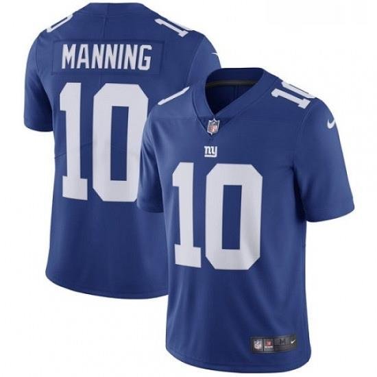 Mens Nike NeW York Giants 10 Eli Manning Royal Blue Team Color Vapor Untouchable Limited Player NFL Jersey