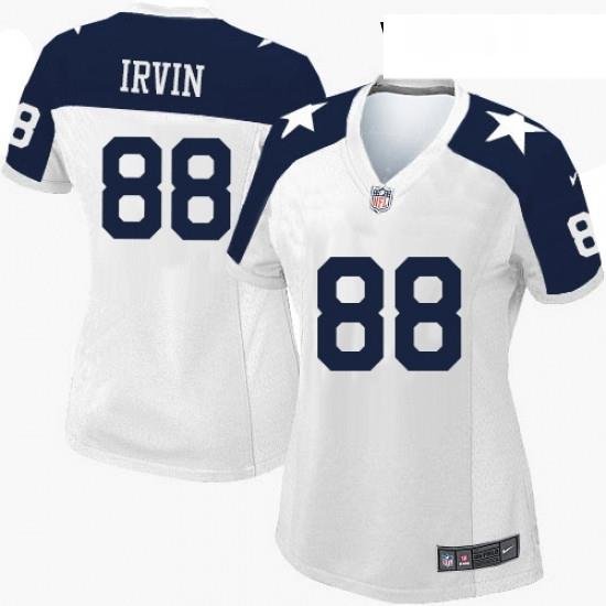 Womens Nike Dallas Cowboys 88 Michael Irvin Elite White Throwback Alternate NFL Jersey