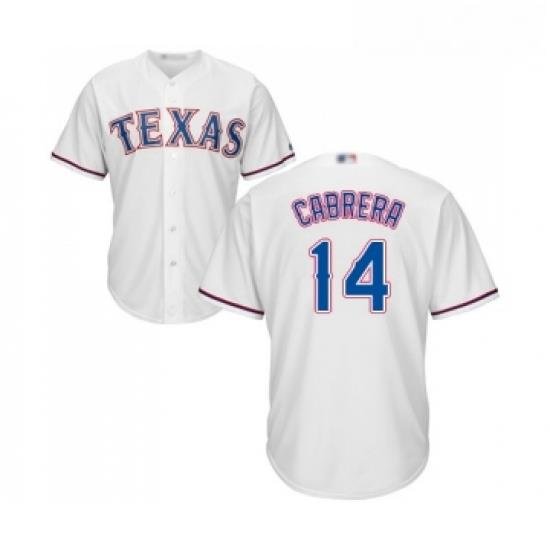 Youth Texas Rangers 14 Asdrubal Cabrera Replica White Home Cool Base Baseball Jersey