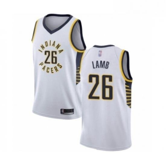 Womens Indiana Pacers 26 Jeremy Lamb Swingman White Basketball Jersey Association Edition