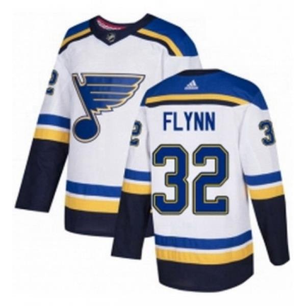 Mens Adidas St Louis Blues 32 Brian Flynn Authentic White Away NHL Jersey