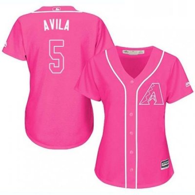 Womens Majestic Arizona Diamondbacks 5 Alex Avila Authentic Pink Fashion MLB Jersey