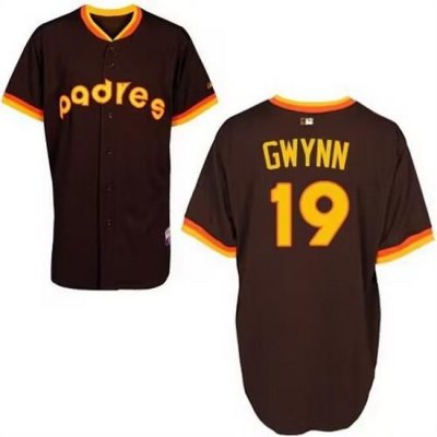 Men San Diego Padres 19 Tony GWynn BroWn 1984 Cool Base Stitched Jersey